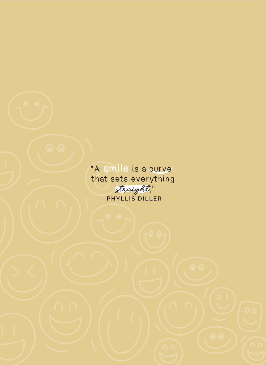 An image of a yellow background with smiley faces - Smile