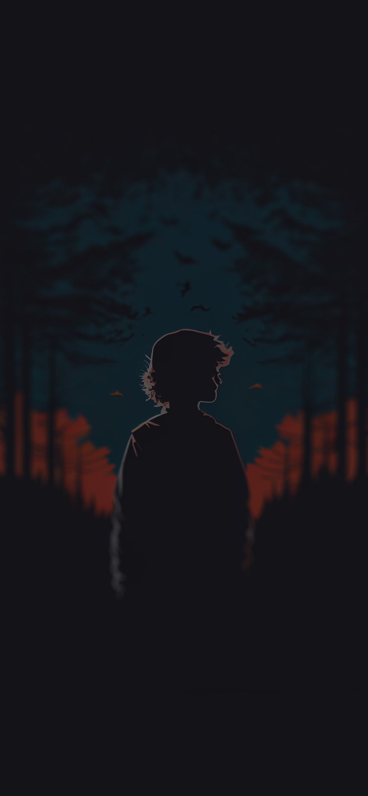 Boy in Forest Dark Aesthetic Wallpaper