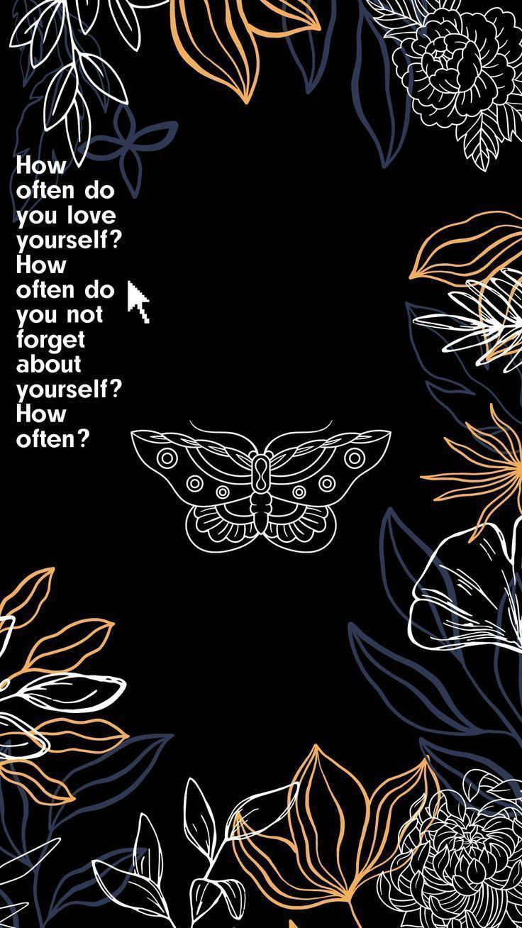 A poster with flowers and butterfly on it - Dark, depression