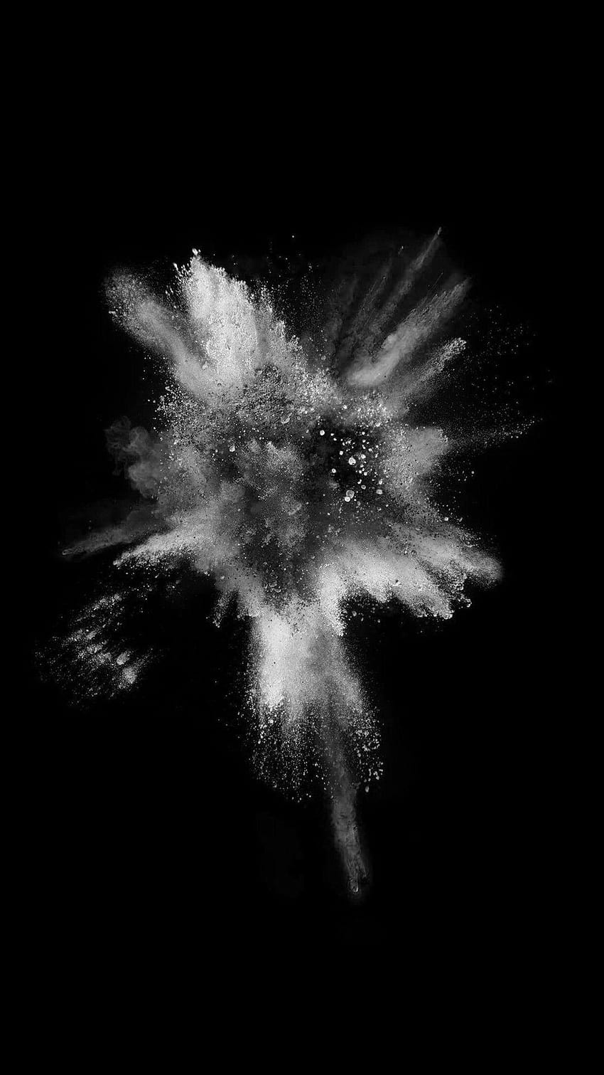 A black and white photo of a dust explosion - Dark