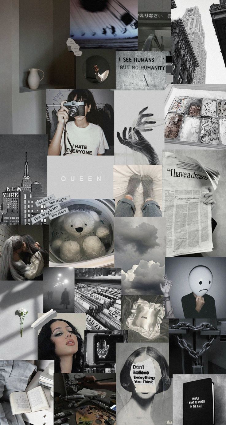 A collage of pictures with different themes - Gray
