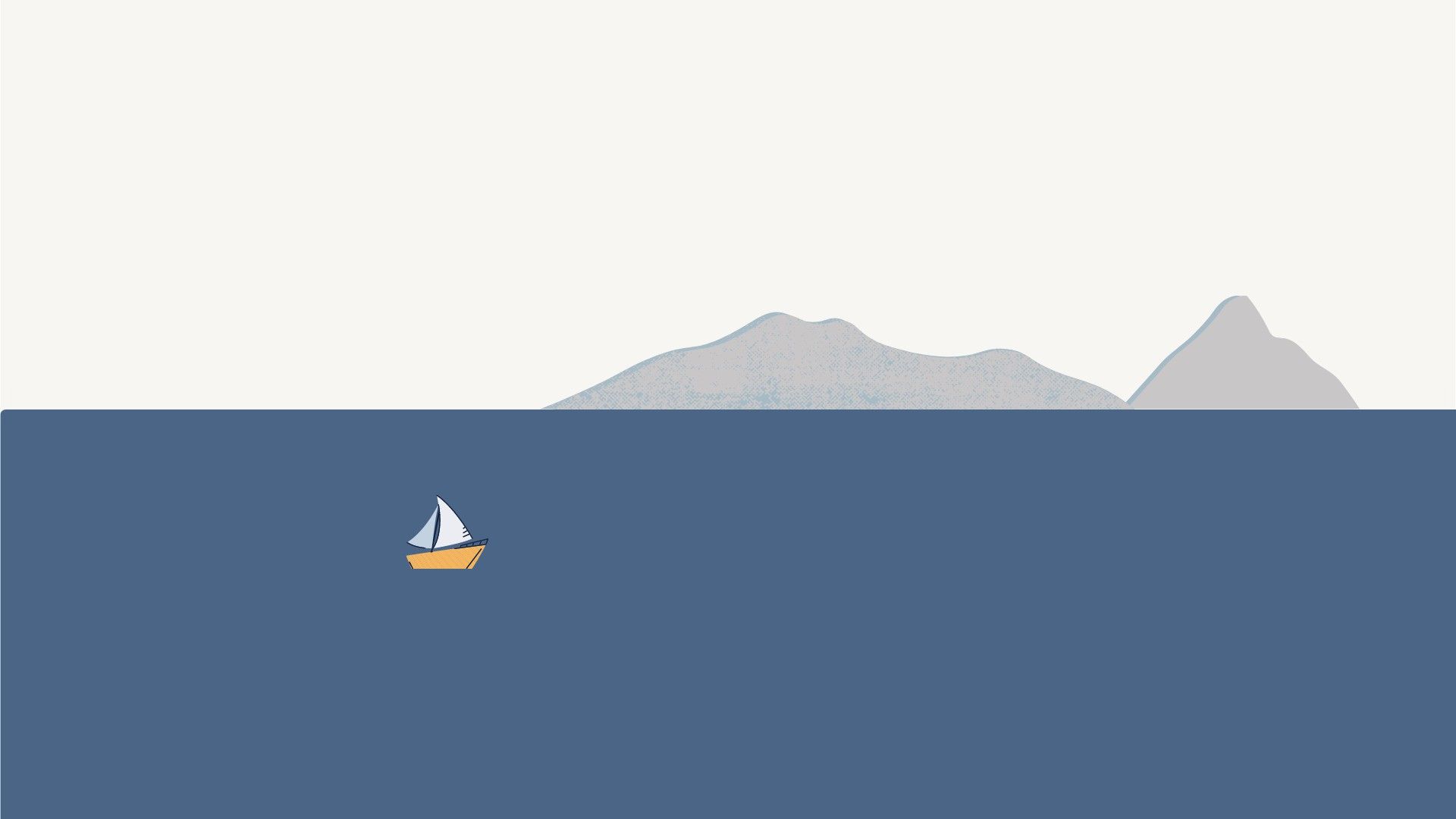 A boat is sailing in the ocean - Minimalist
