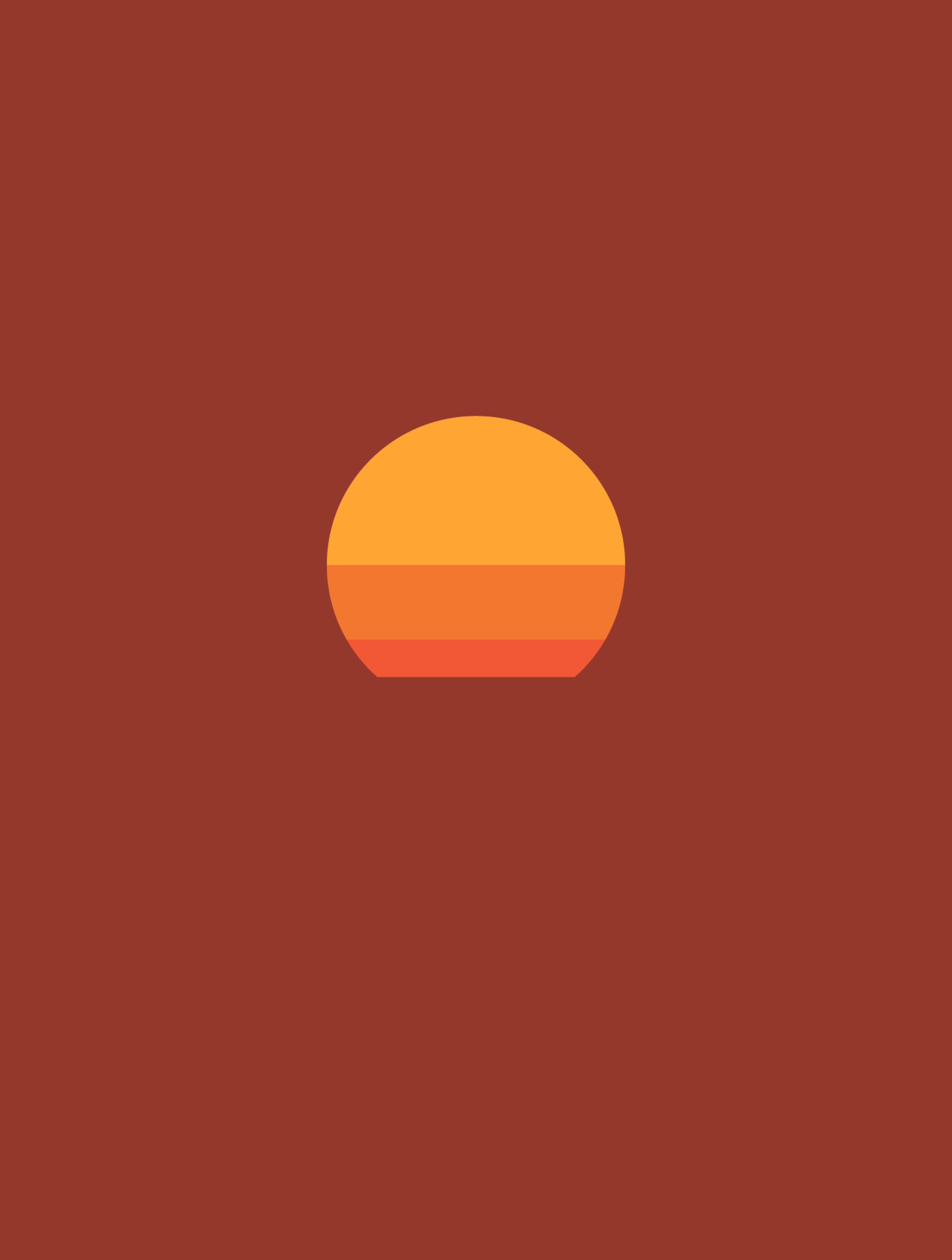 A minimalist sunset illustration with the sun as the focal point - Minimalist