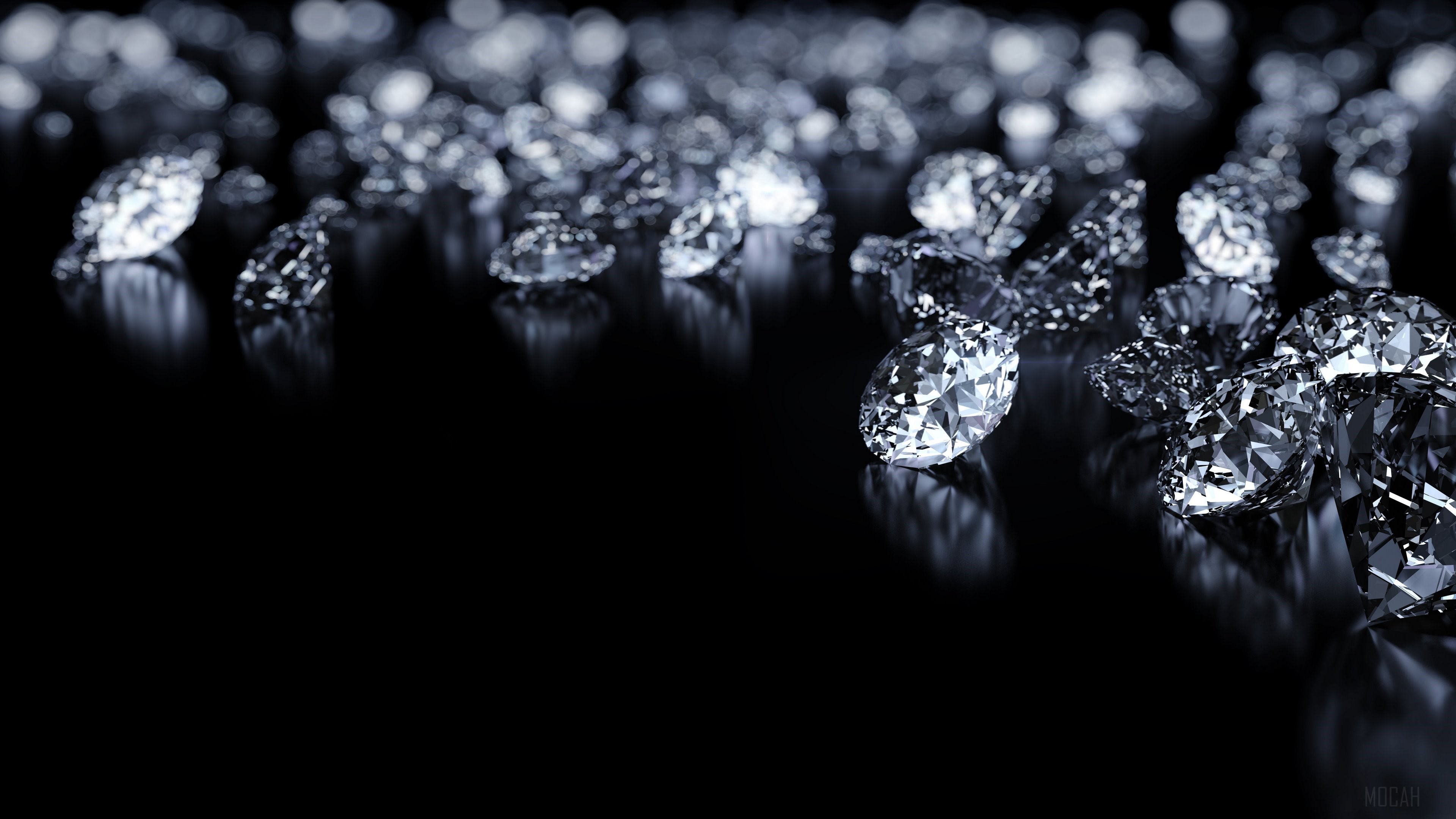 A group of diamonds on a black background - Diamond