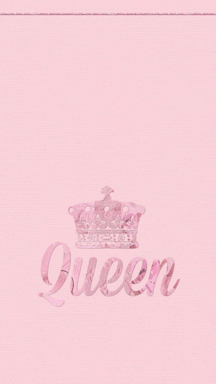 A pink background with the word queen - Cute pink, crown