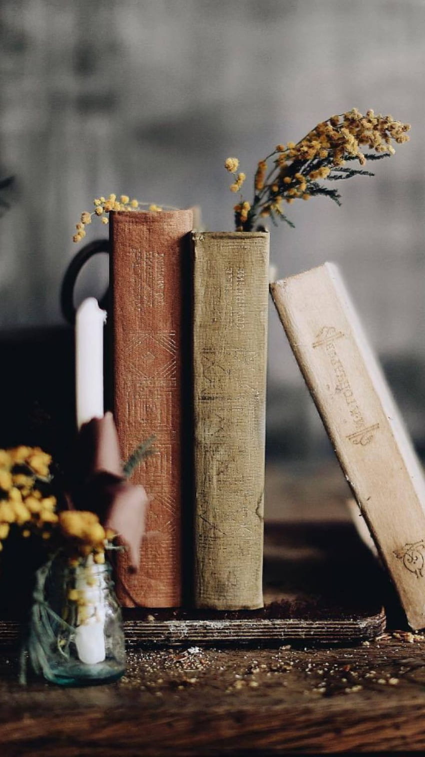 A stack of old books on top each other - Vintage fall