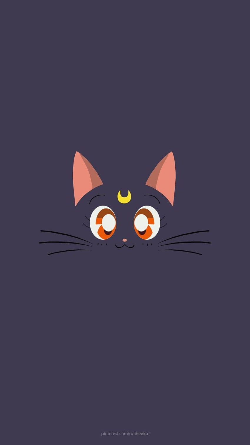 A minimalist wallpaper of Luna from Sailor Moon. - Sailor Moon