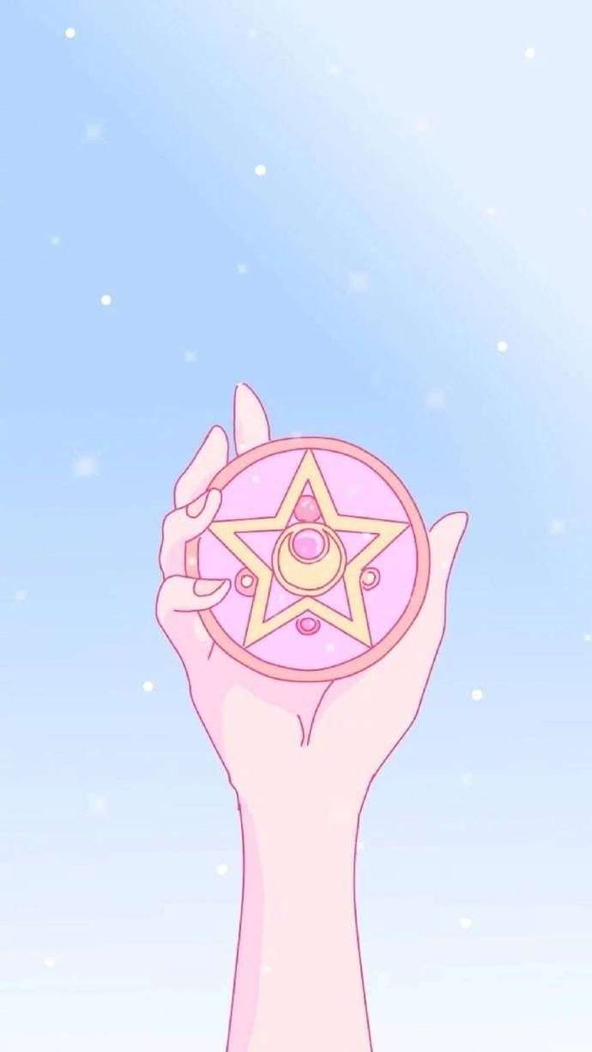 IPhone wallpaper with anime, sailor moon, pink background and a blue sky - Sailor Moon