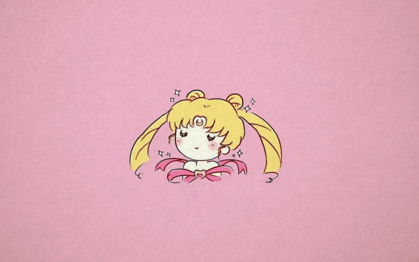 Sailor moon on a pink background - Sailor Moon