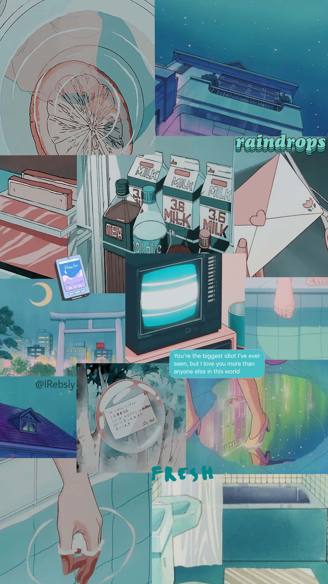 A collage of pictures with different things in them - Turquoise