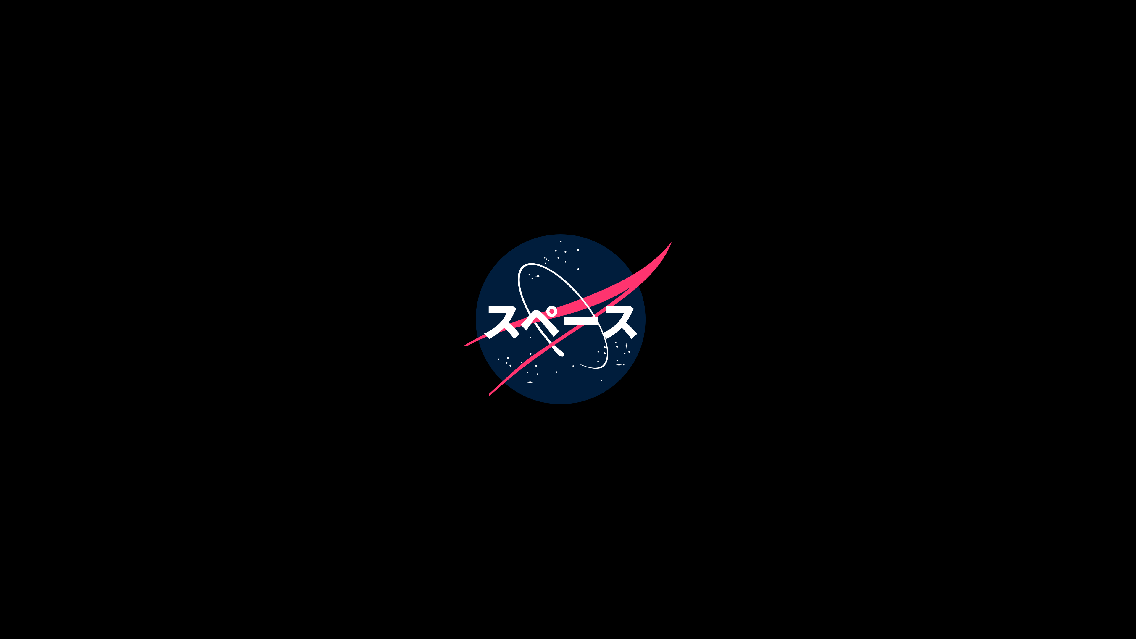 4K, Japanese, dark, NASA, minimalism, logo Gallery HD Wallpaper