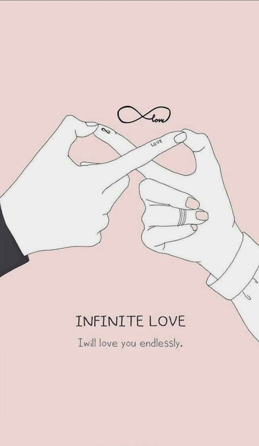 A couple holding hands with the words infinite love - Couple
