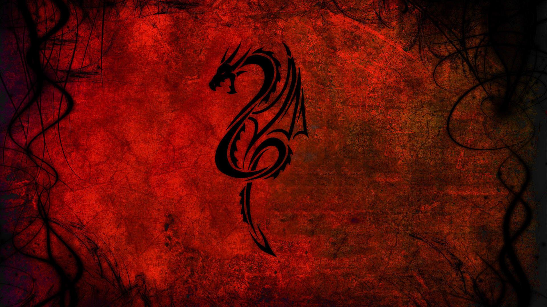 Red dragon wallpaper for desktop backgrounds and mobile devices - Grunge