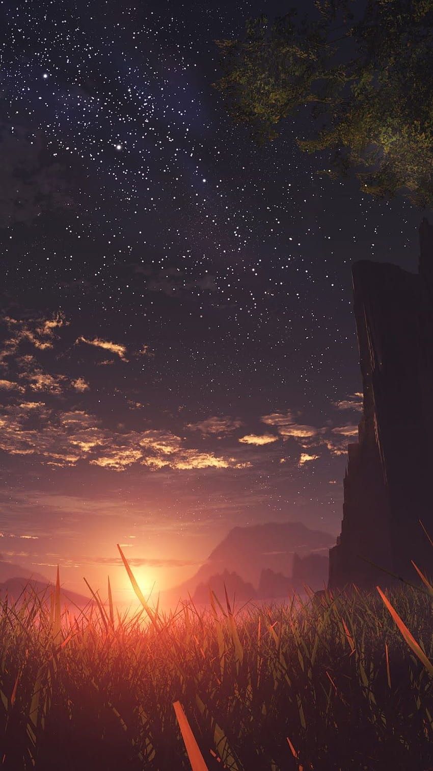 Aesthetic Anime Sunset, Anime Sunset Vertical HD phone wallpaper
