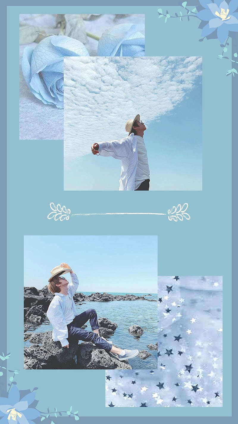Renjun blue, aesthetic, huang renjun, kpop, nct, nct dream, nct u, HD phone wallpaper