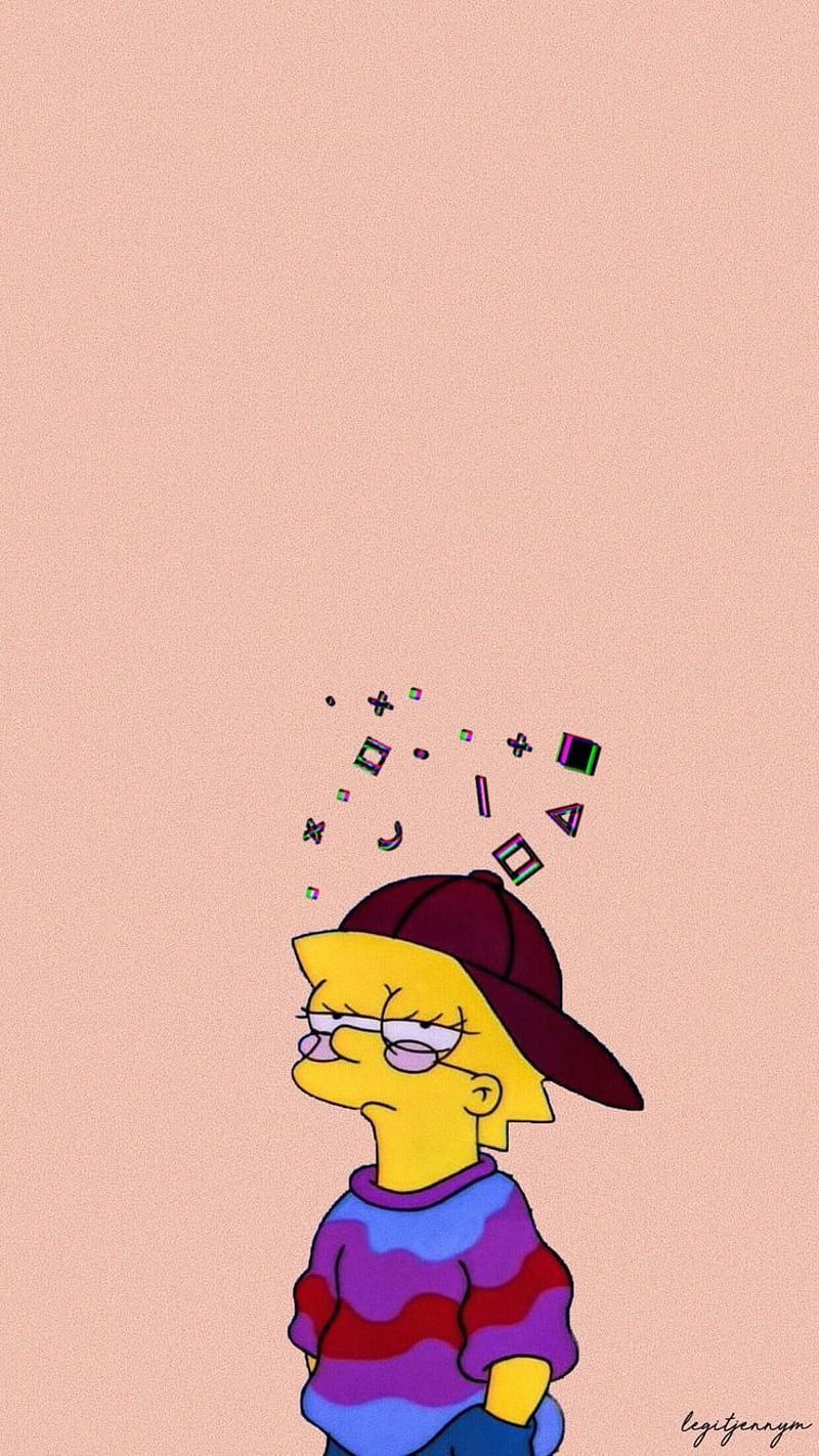 A cartoon character with glasses and hat - Lisa Simpson, Bart Simpson