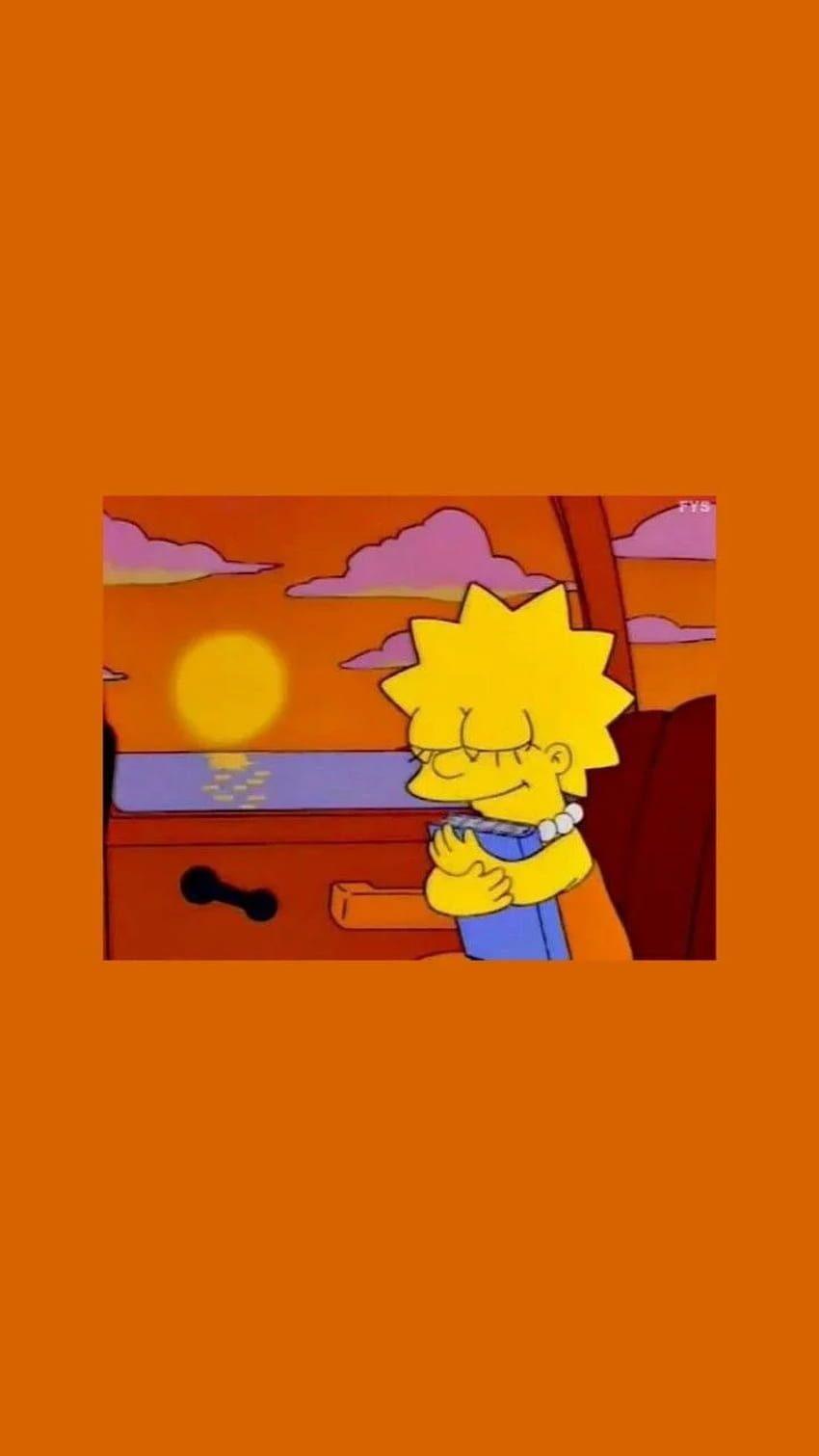 Lisa Simpson watching the sunset - Lisa Simpson, The Simpsons