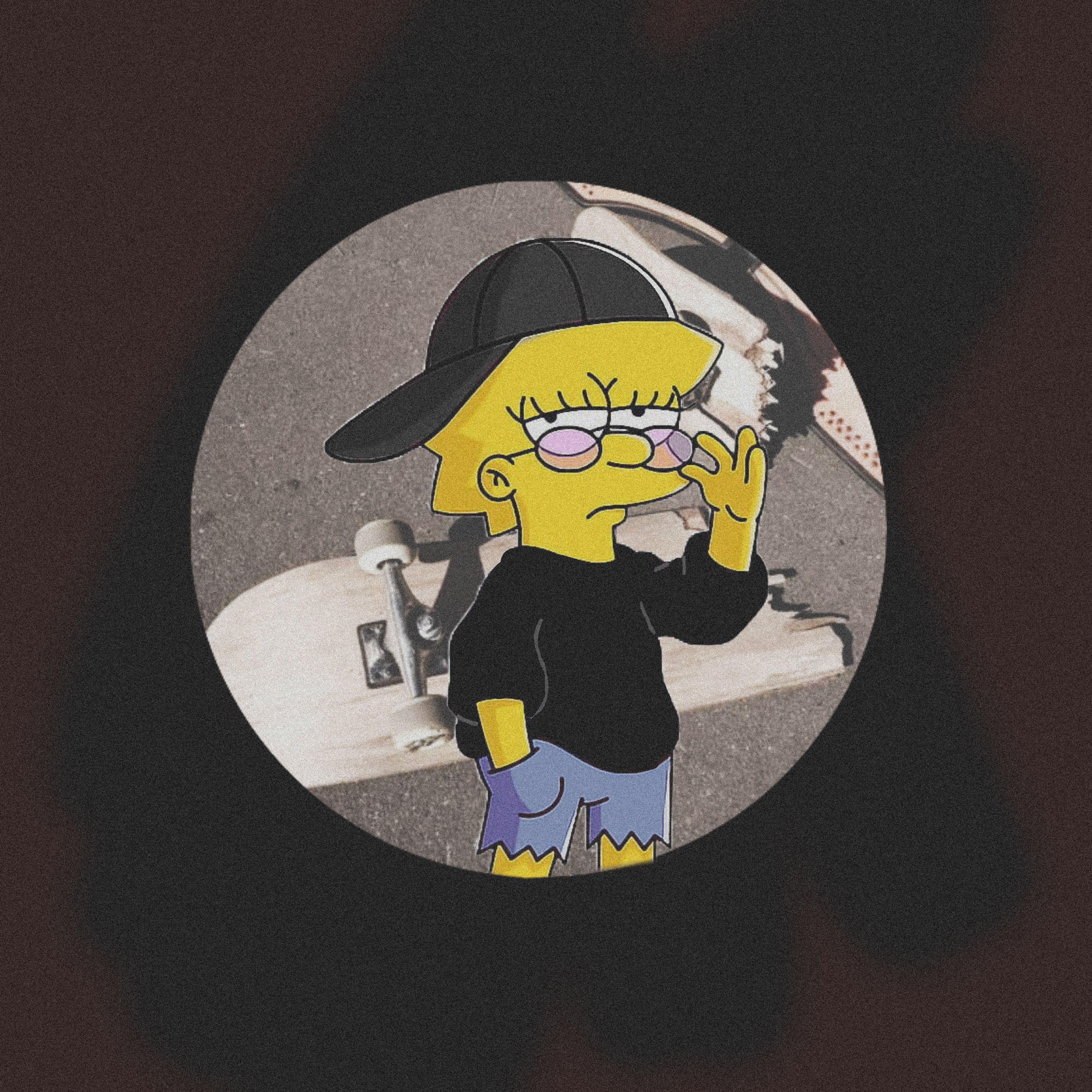 A cartoon character is standing next to his skateboard - Lisa Simpson, The Simpsons