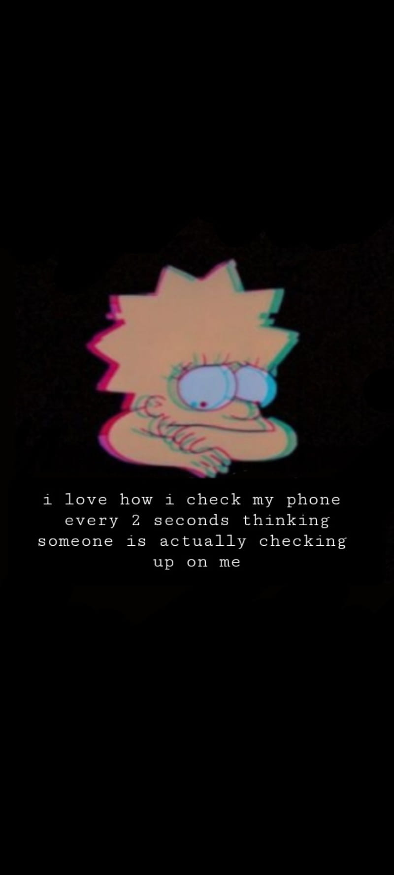 A black background with a picture of Lisa Simpson and text that says 