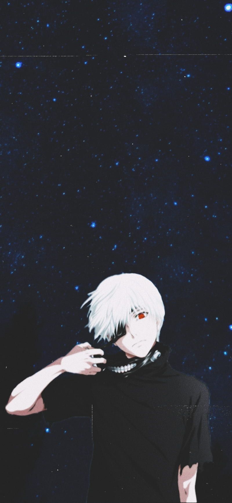 A man with white hair and black shirt - Tokyo Ghoul