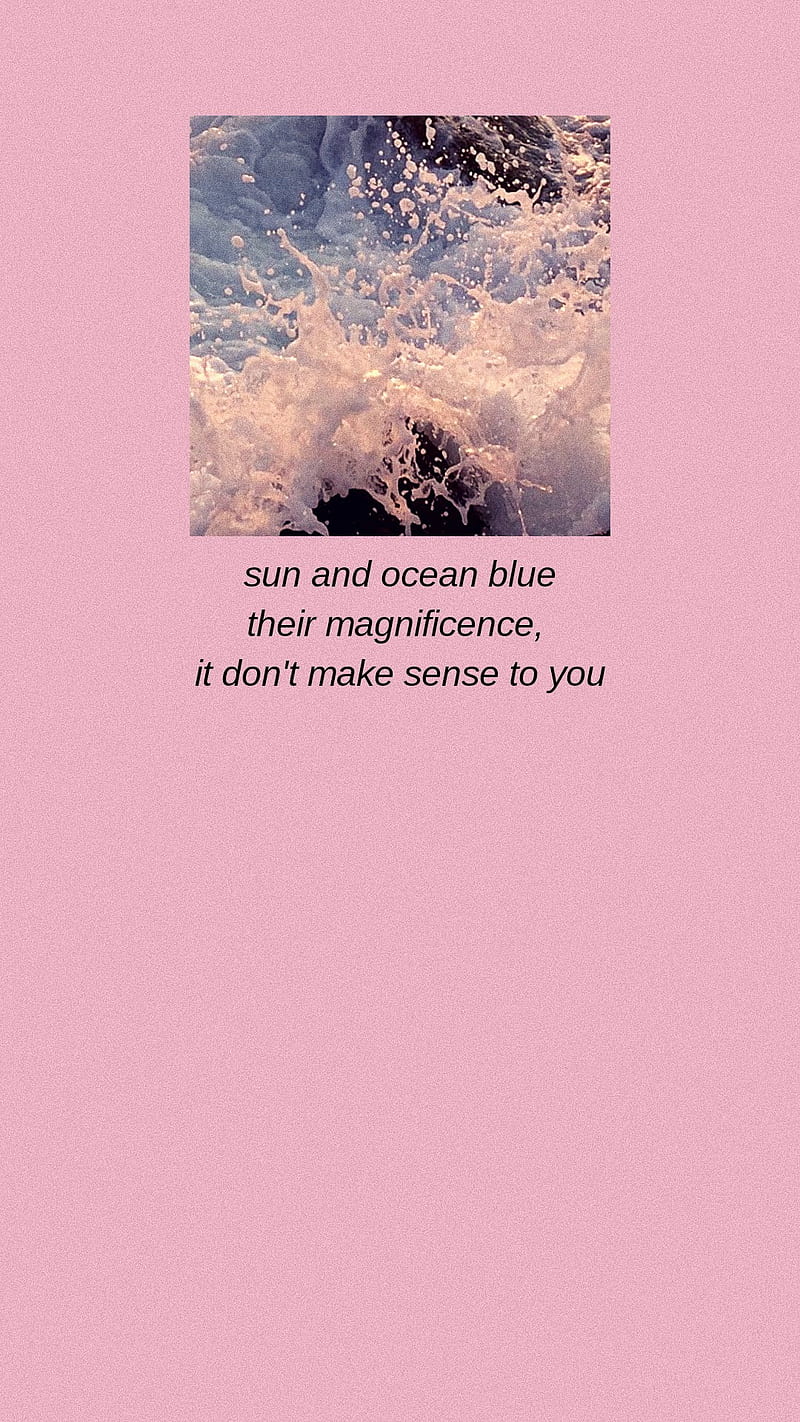 A pink background with the words sun and sea blue - Lana Del Rey