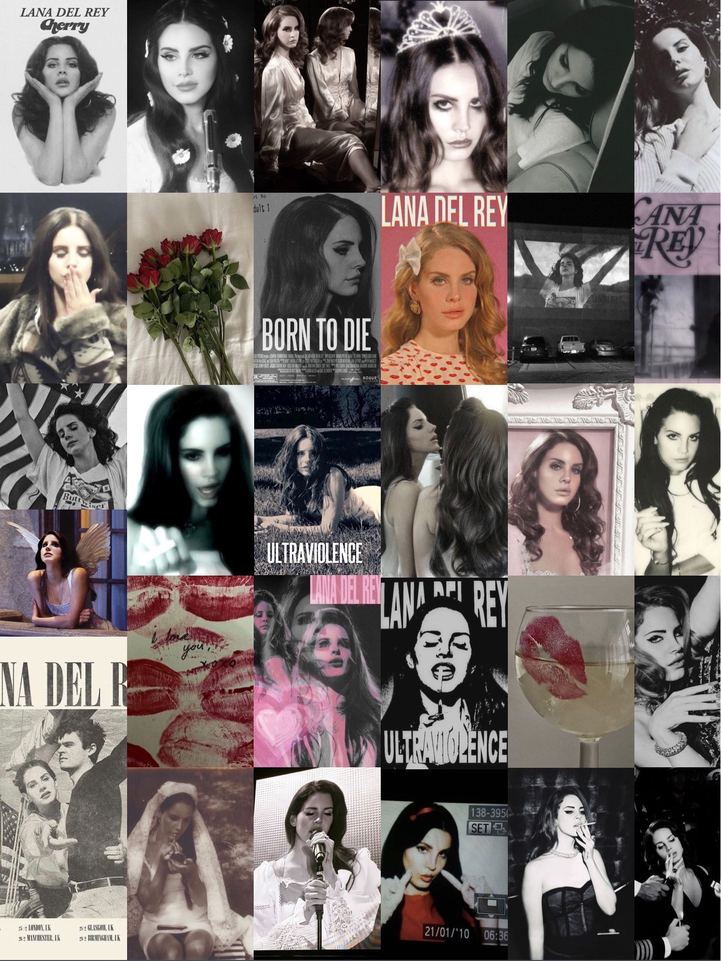 A collage of pictures with different people in them - Lana Del Rey