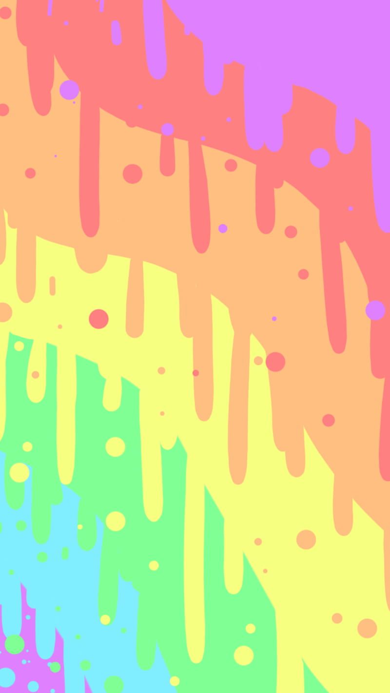 A colorful wallpaper with paint dripping down - Pastel rainbow