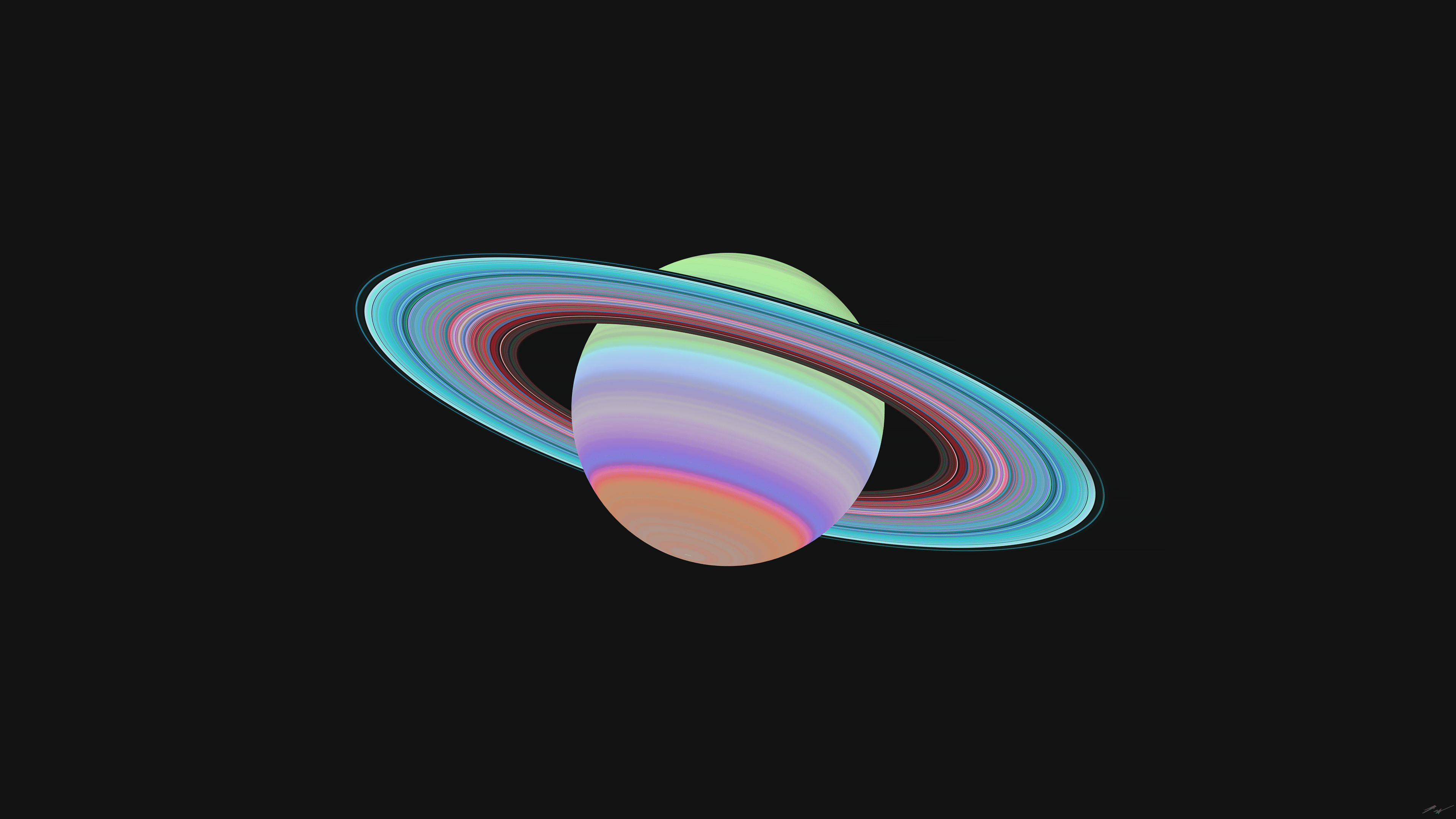Ultraviolet Saturn 4K wallpaper