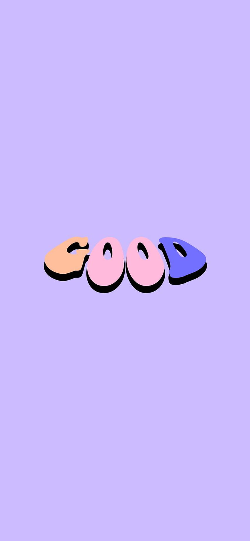 An illustration of the word 'good' in pastel colours - Teddy bear