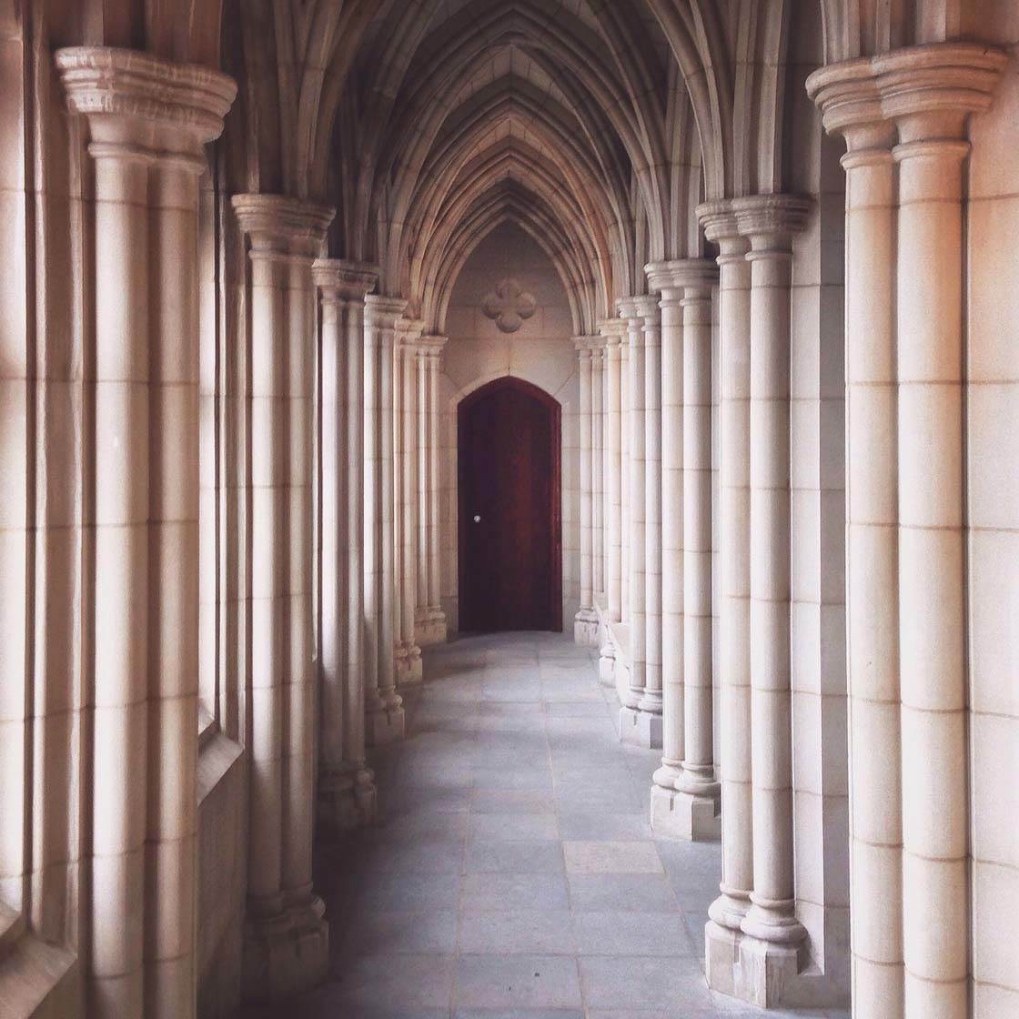 The iconic cloister at the University of Virginia. - Architecture