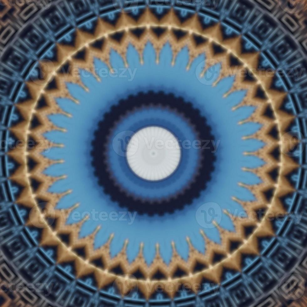 A blue and brown abstract circular pattern photo - Architecture