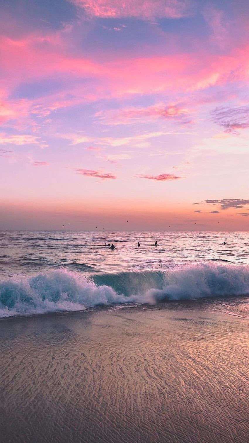 Aesthetic Sunset Pink Beach Portal, Beach Aesthetic Tumblr HD phone wallpaper