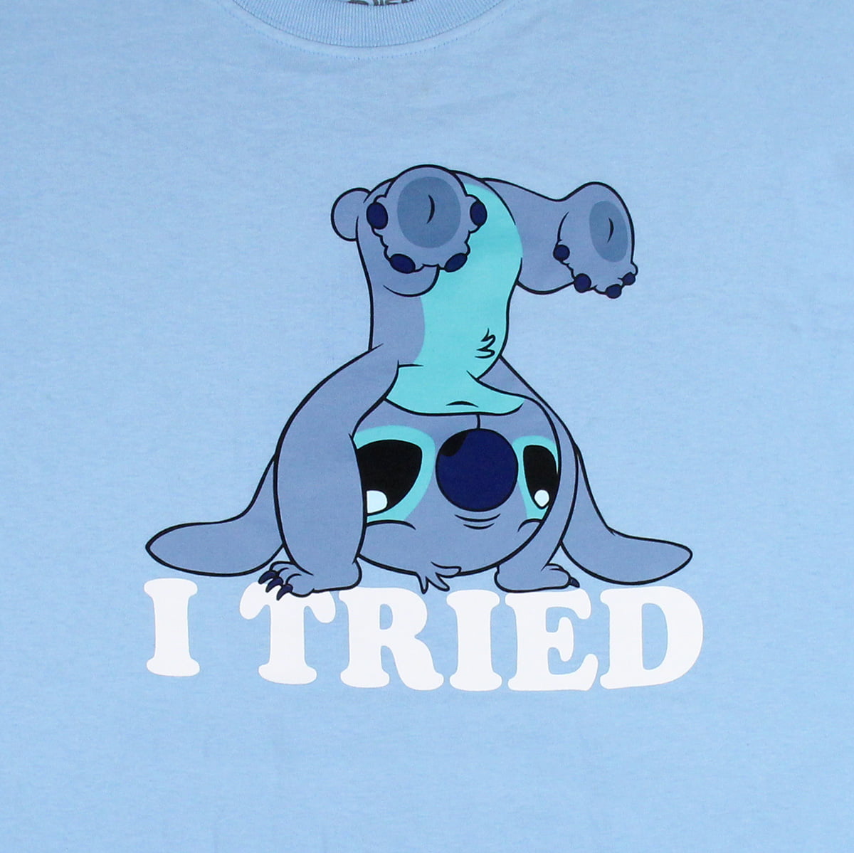 Disney Lilo & Stitch Mens' I Tried Stitch Handstand Graphic T Shirt, M Lavender