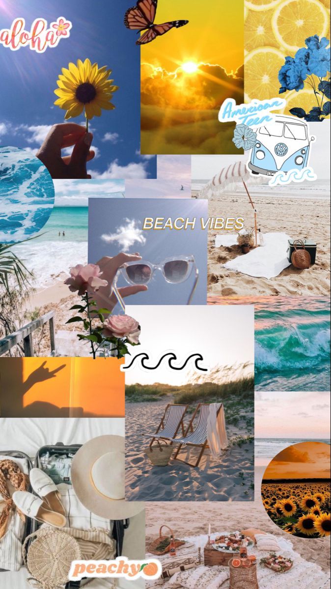 A collage of pictures with different themes - Summer