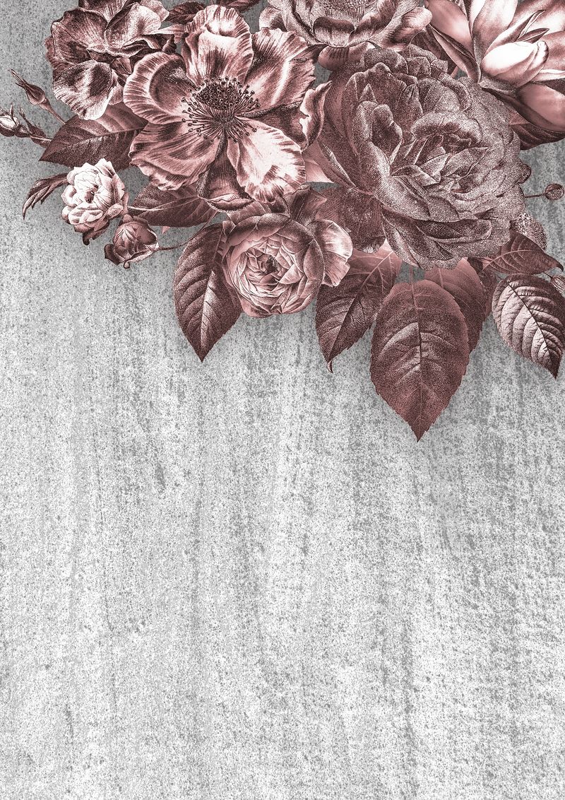 Rose Gold And Grey Flower Frame Image Wallpaper