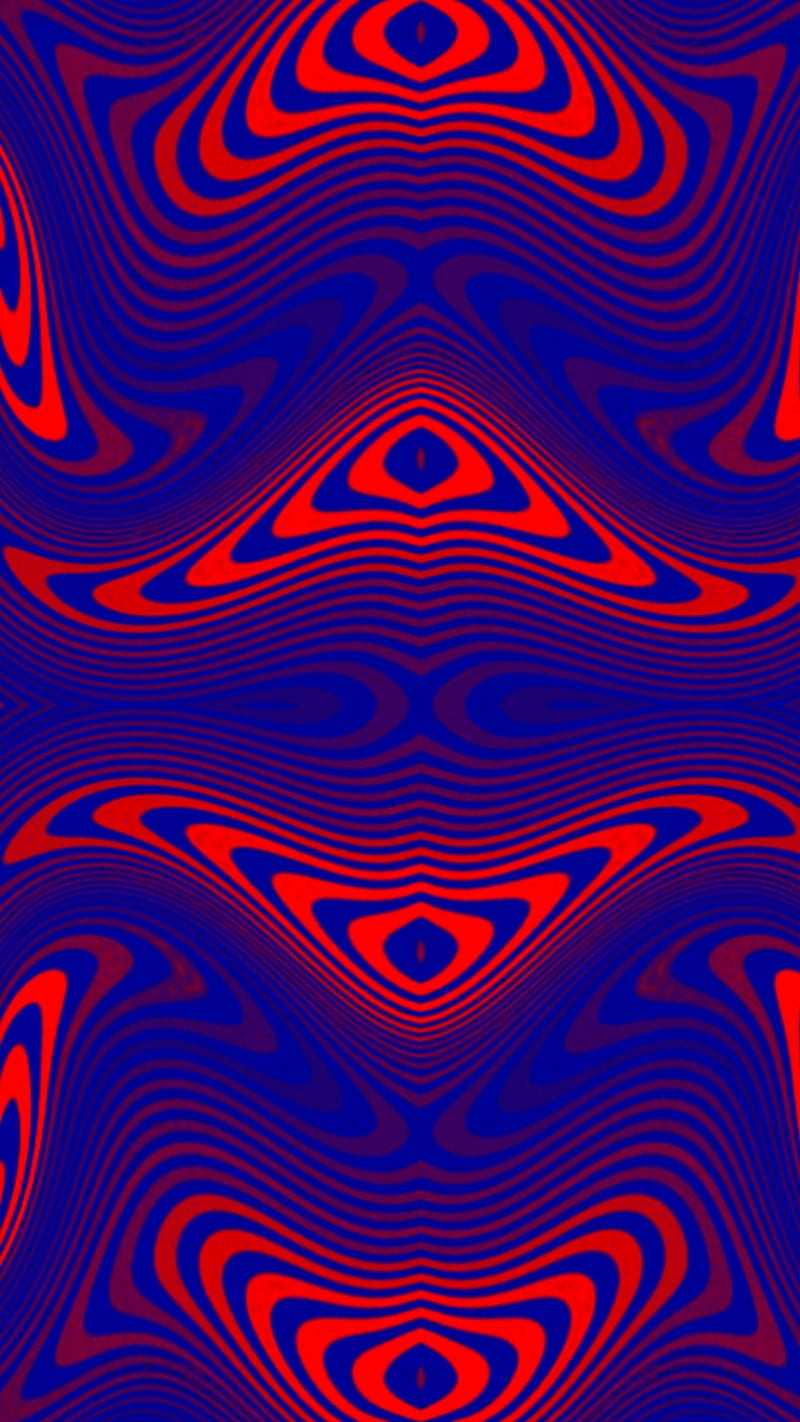 A red and blue pattern on the wall - 60s