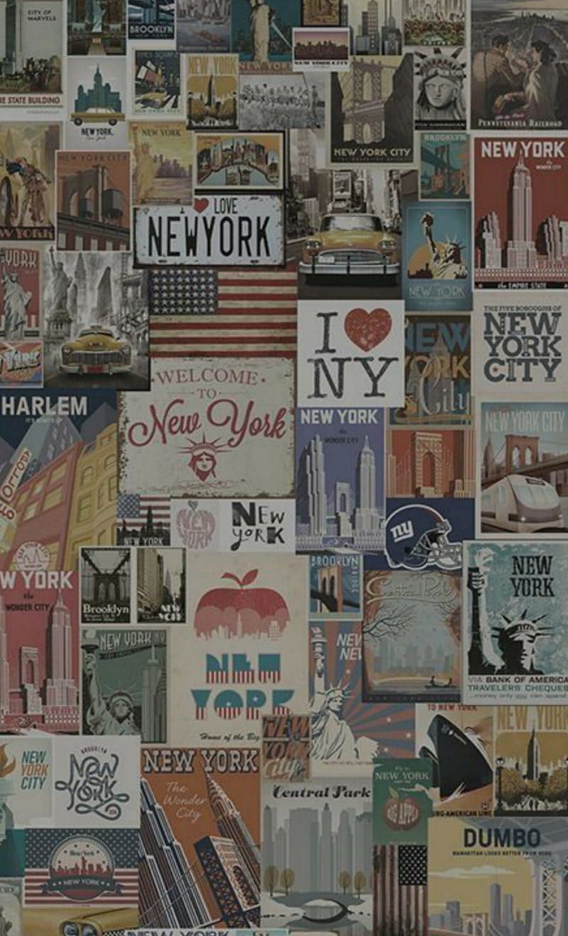 A collage of vintage New York City posters. - 80s, 70s, New York
