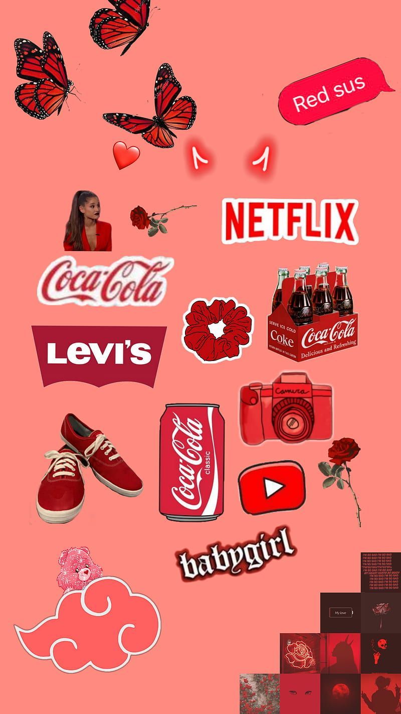 Red Asthetic, 90s, aesthetic, alt, collage, egirl, retro, skate, theme, HD phone wallpaper