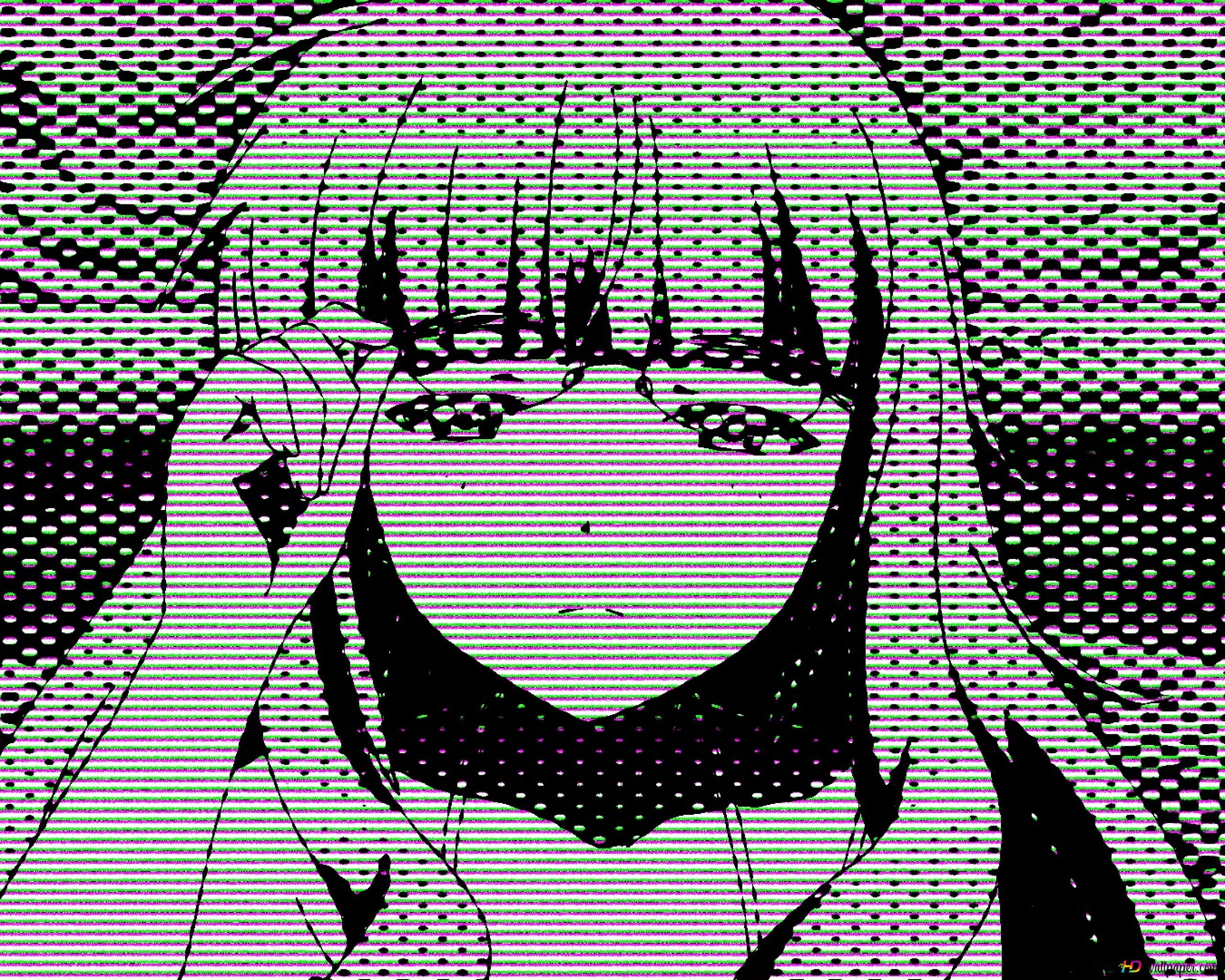 Anime girl with long hair in a pixelated image - Witch