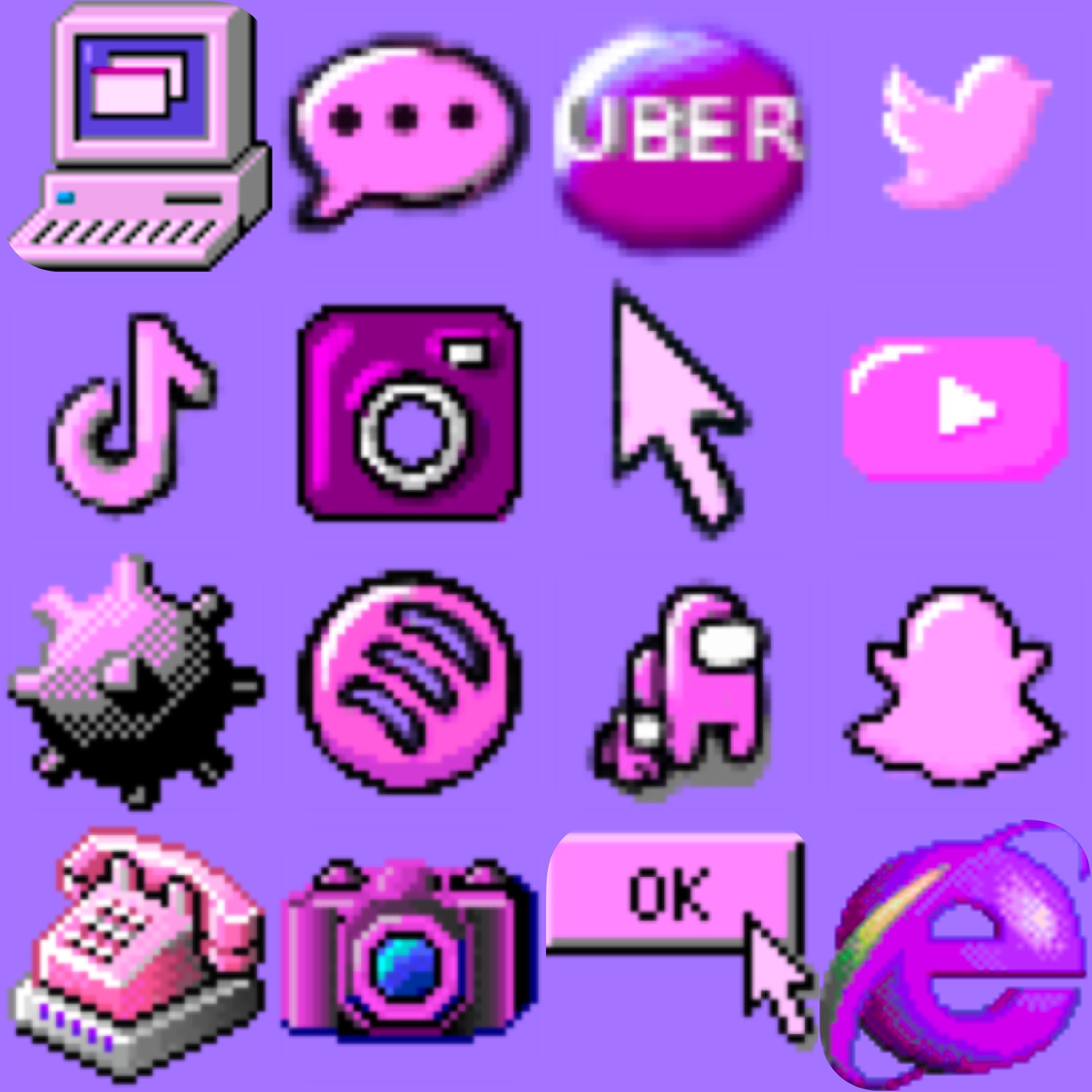 Windows 98 Retro Purple Ios 14 Icon Aesthetic Microsoft
