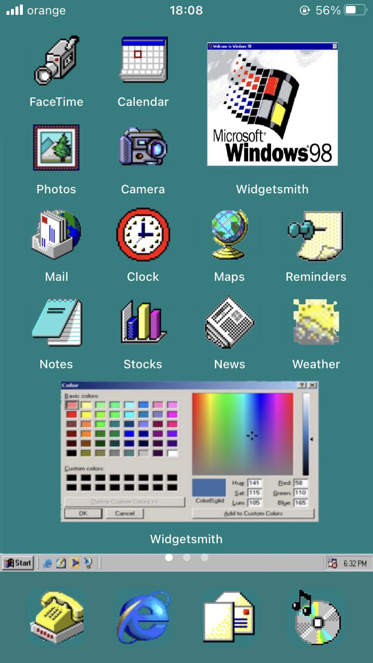 Windows 98 theme. I spend some time to made this but I absolutely love it