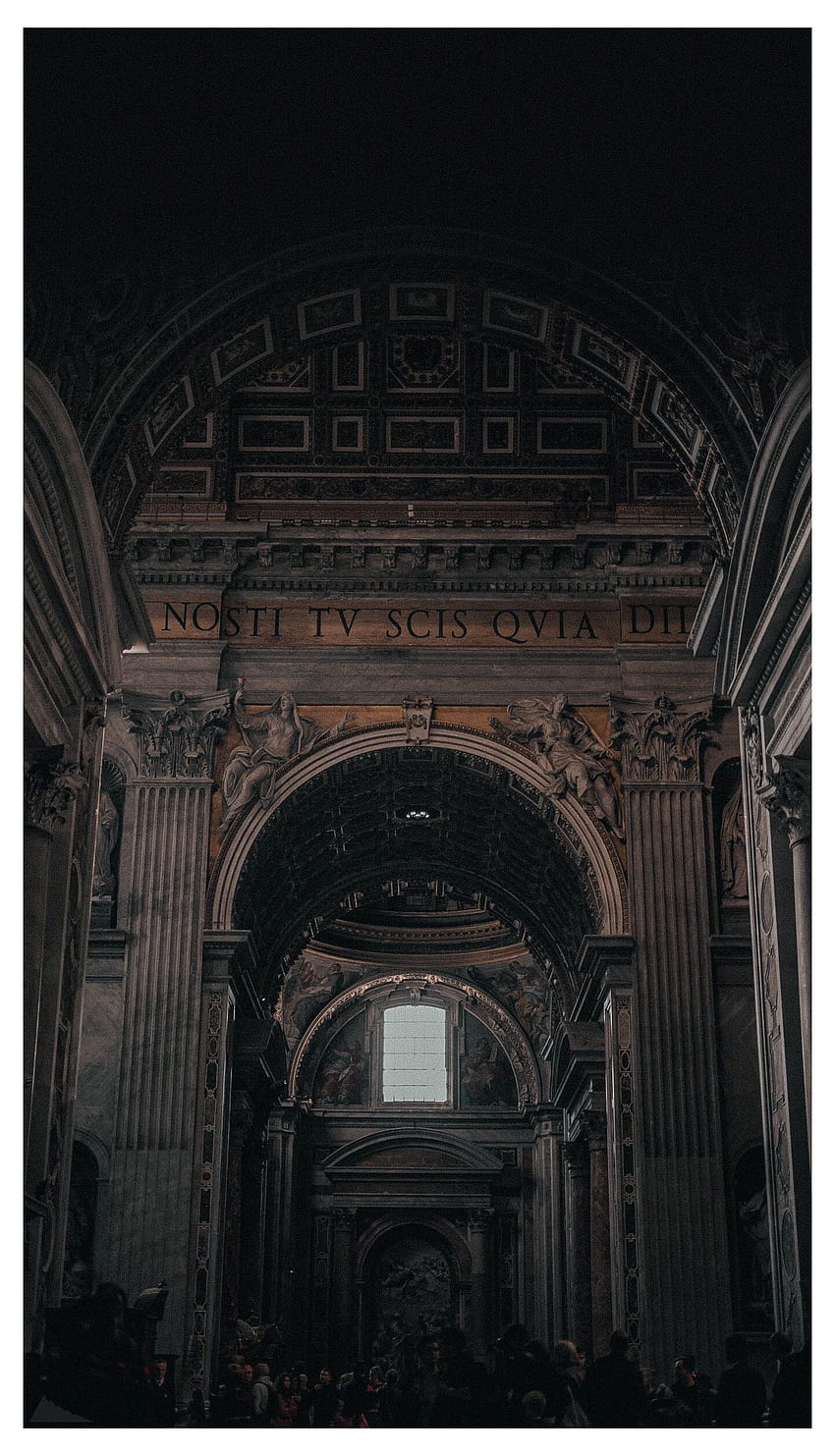 The inside of a cathedral with the words 