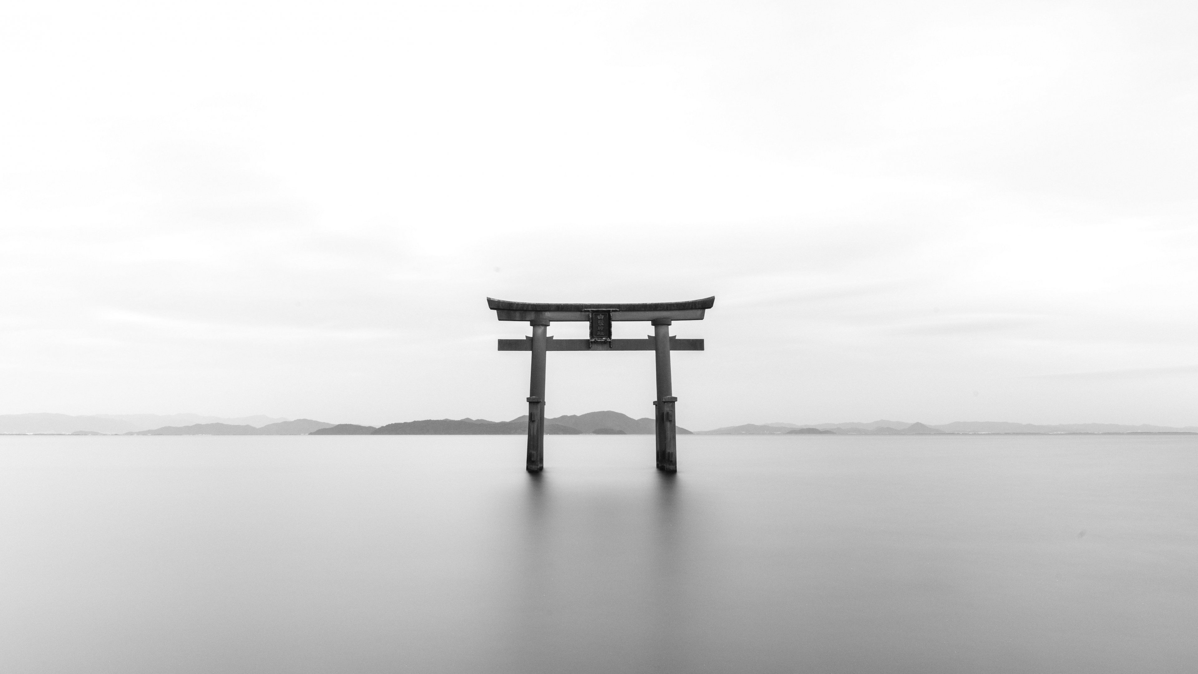 A tori gate in the middle of an ocean - Japan