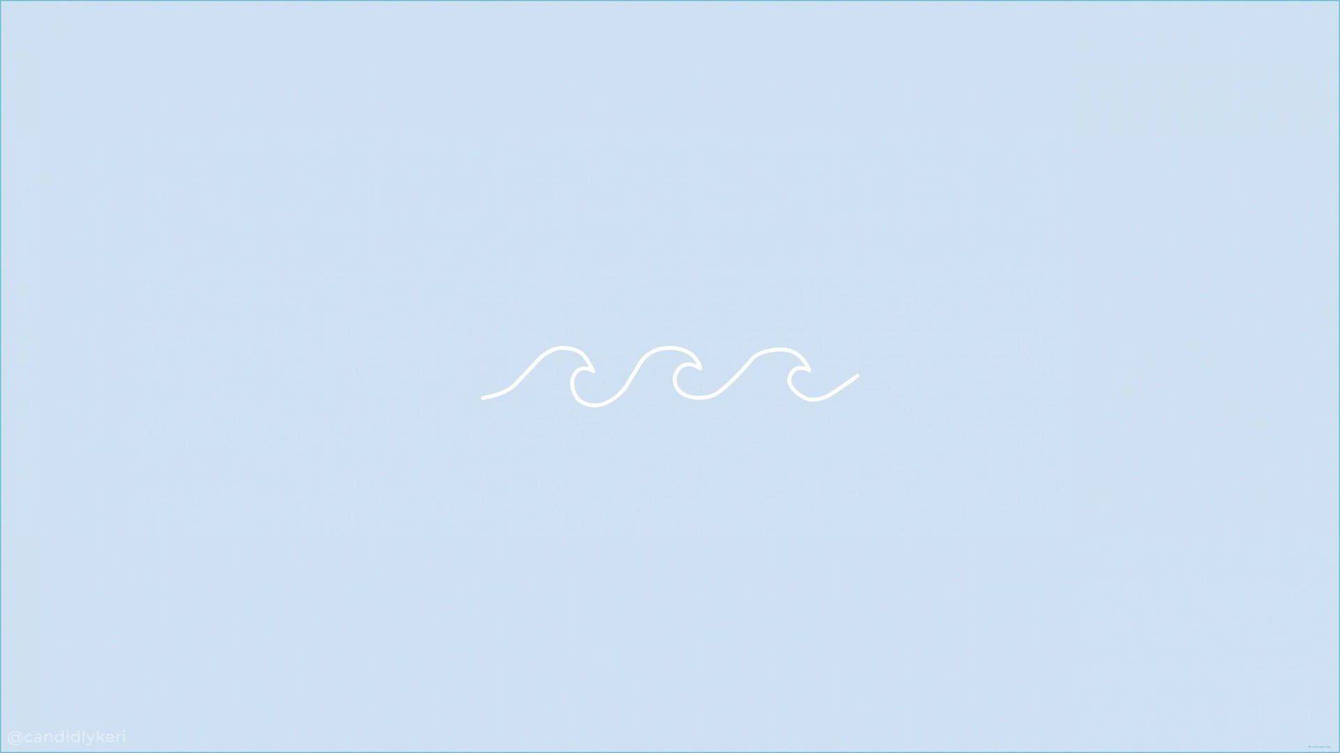 A minimalist blue wave wallpaper for your computer desktop or phone background - Simple