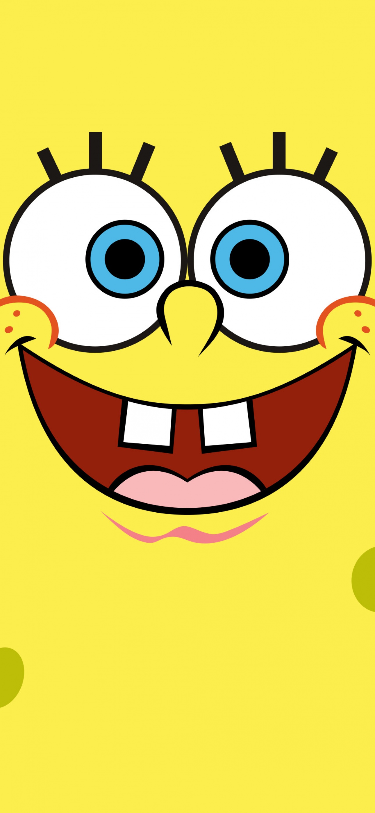 SpongeBob smiley face Wallpaper 4K, Yellow background, Minimal