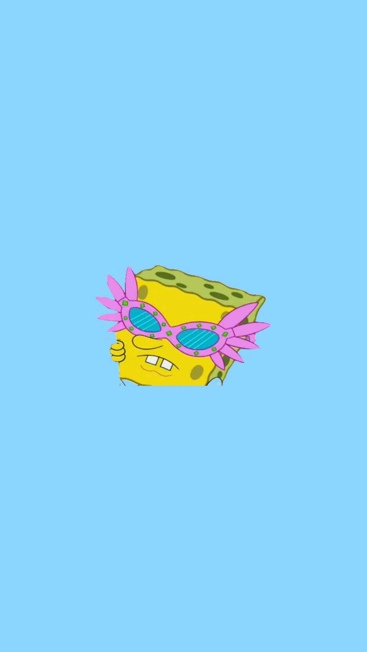 A cartoon image of spongebob with sunglasses on - SpongeBob