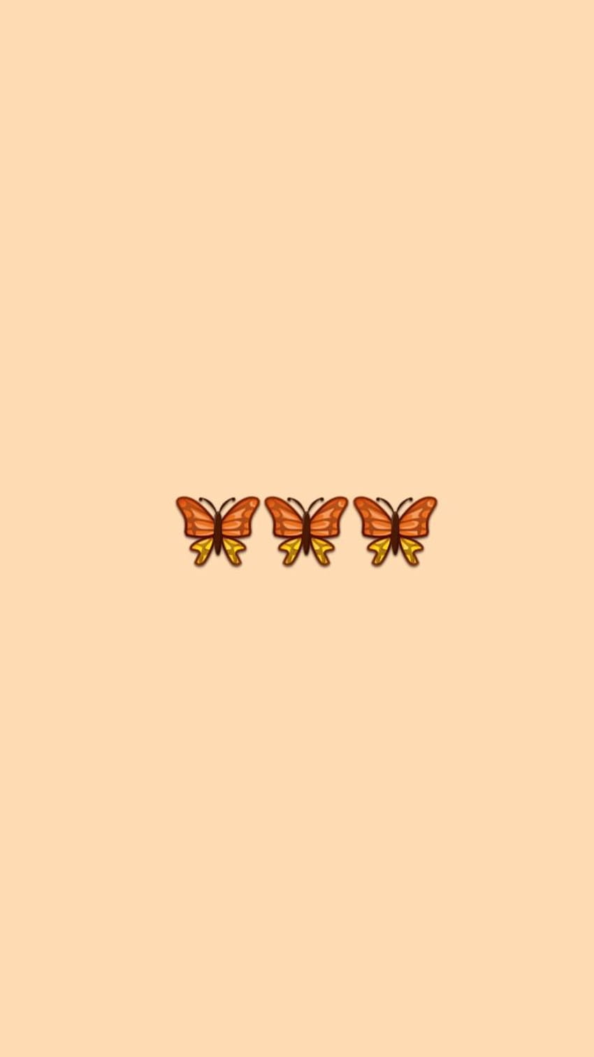 Aesthetic butterfly wallpaper for phone background. - Peach