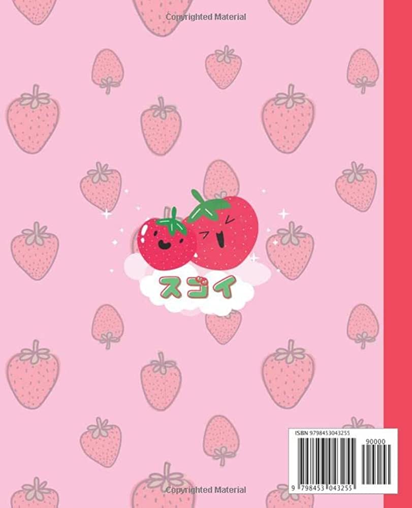 Back cover of the book with two strawberries on a pink background - Strawberry, milk