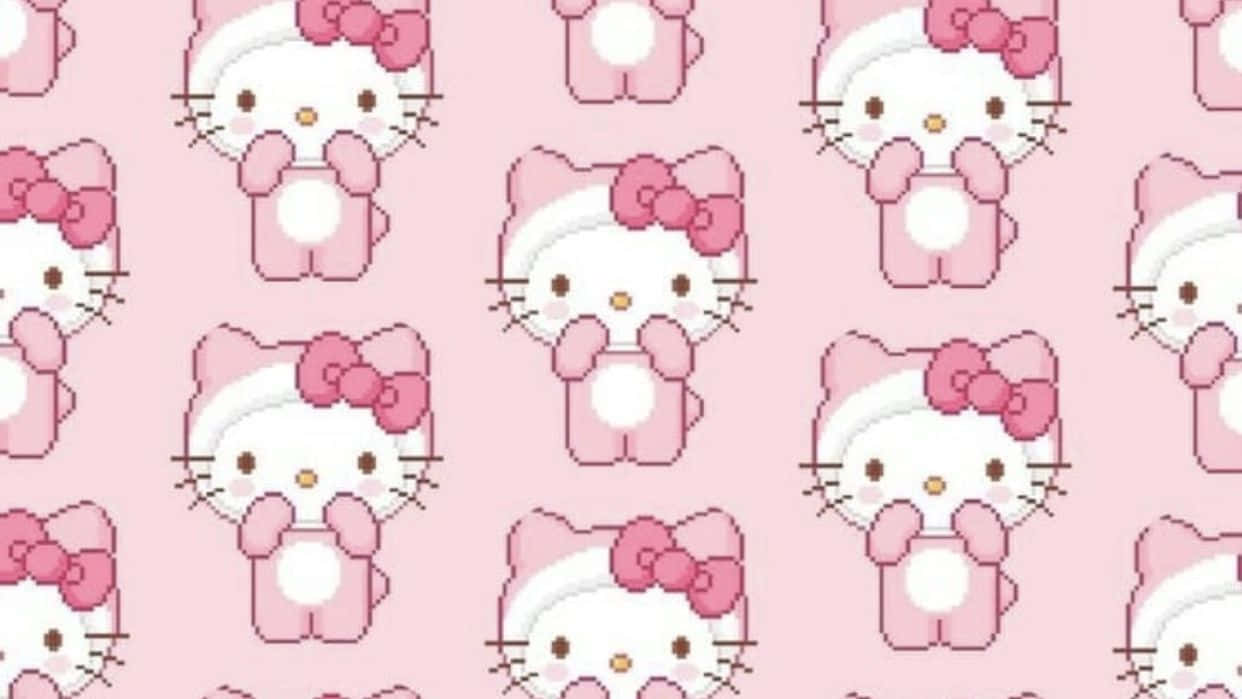A hello kitty pattern on pink background - Sanrio