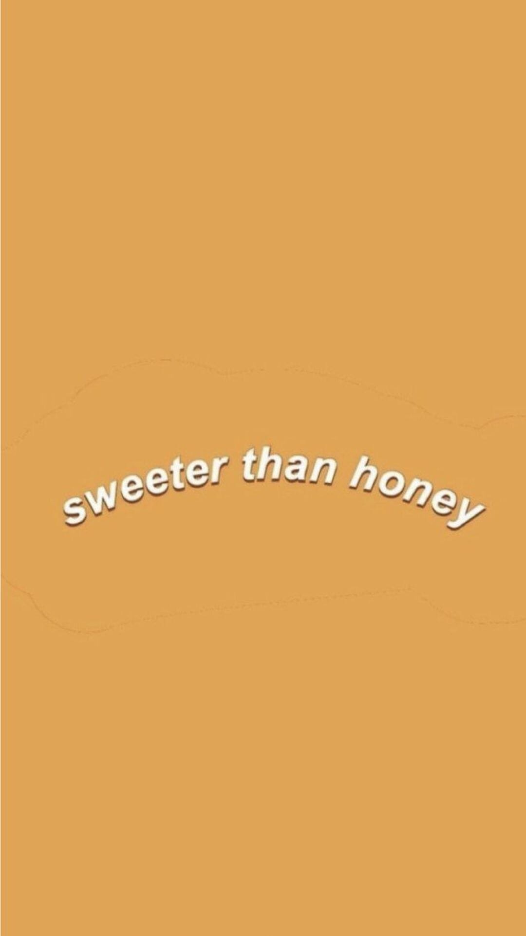 Aesthetic background, sweeter than honey, wallpaper, phone background - Orange